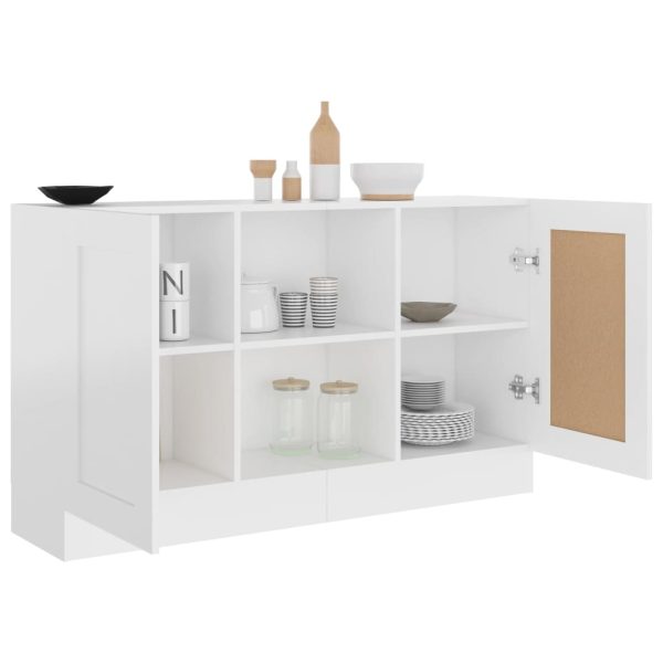 Credenza Bianca 120x30,5x70 Cm In Legno Multistrato - Image 4