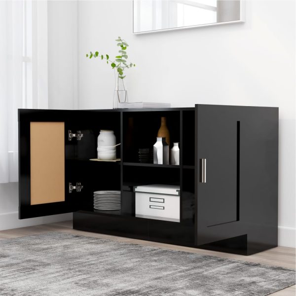 Credenza Nera 120x30,5x70 Cm In Legno Multistrato - Image 3