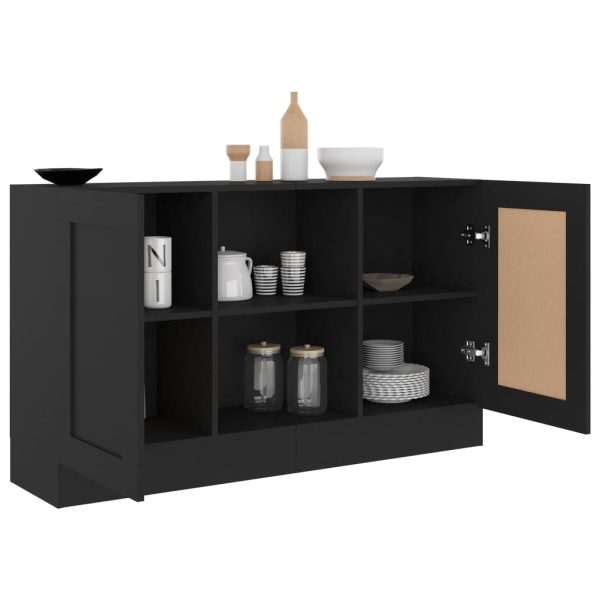 Credenza Nera 120x30,5x70 Cm In Legno Multistrato - Image 4