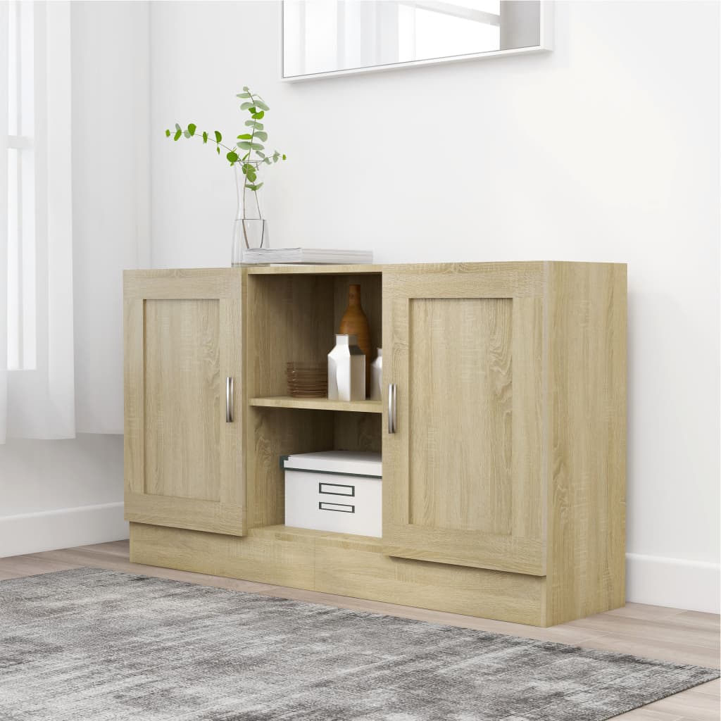 Credenza Rovere Sonoma 120x30,5x70 Cm In Legno Multistrato