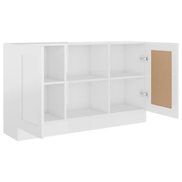 Credenza Bianco Lucido 120x30,5x70 Cm In Legno Multistrato - Image 5