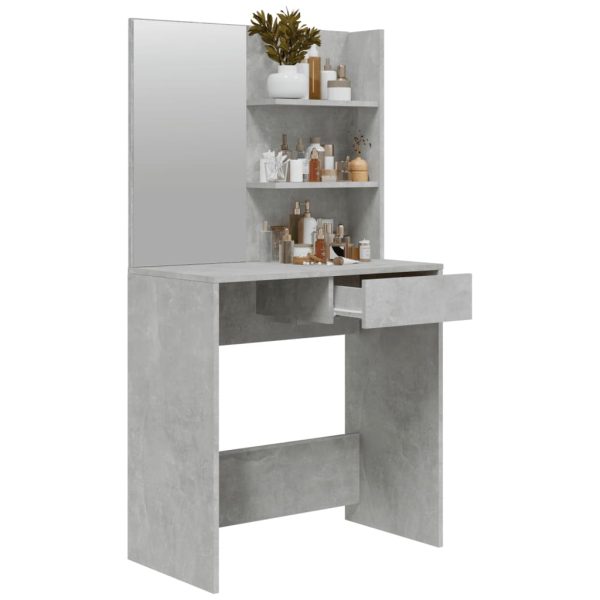 Toeletta Con Specchio Grigio Cemento 74,5x40x141 cm - Image 5