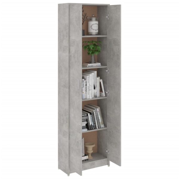 Armadio Corridoio Grigio Cemento 55x25x189 Cm Legno Multistrato - Image 5