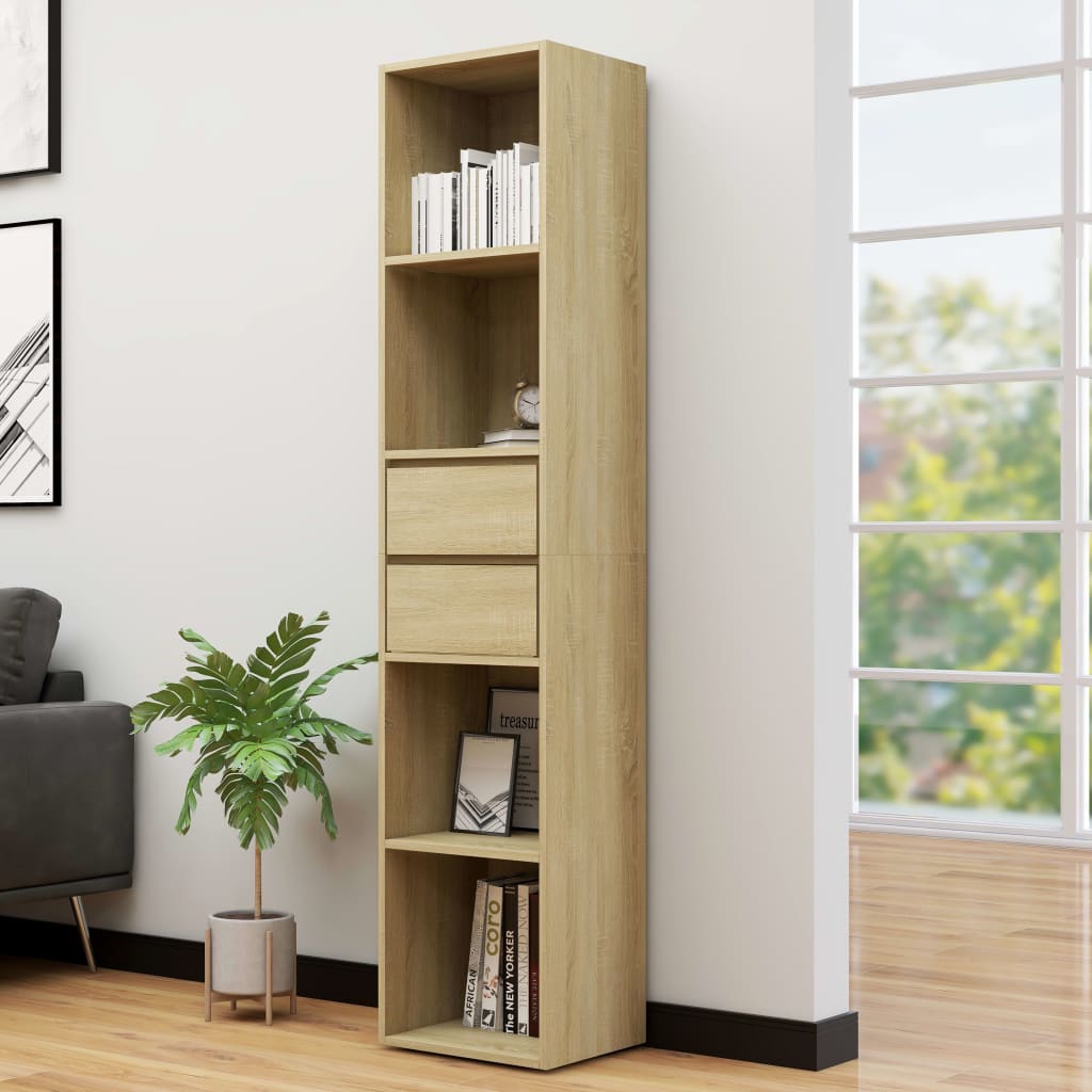 Libreria Rovere Sonoma 36x30x171 Cm In Legno Multistrato