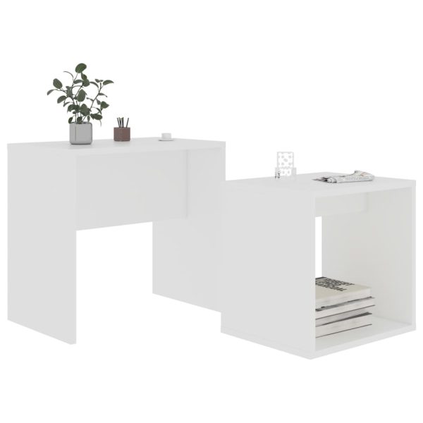 Tavolino Da Salotto Bianco 48x30x45 Cm In Legno Multistrato - Image 3