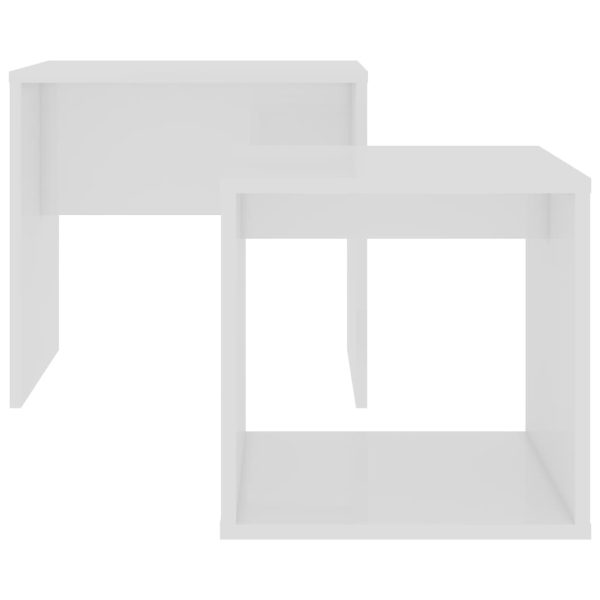 Tavolino Da Salotto Bianco 48x30x45 Cm In Legno Multistrato - Image 4