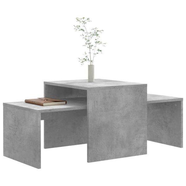 Set Tavolini Da Salotto Grigio Cemento 100x48x40 Cm Multistrato - Image 3