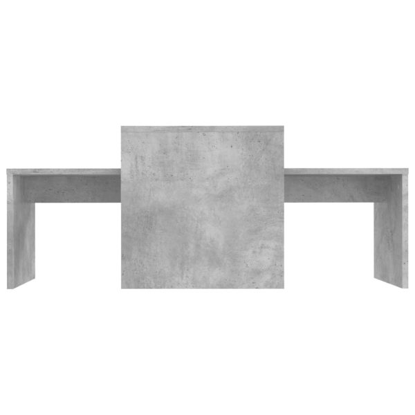 Set Tavolini Da Salotto Grigio Cemento 100x48x40 Cm Multistrato - Image 4
