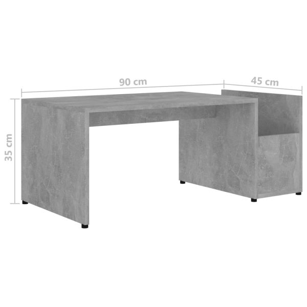 Tavolino Da Salotto Grigio Cemento 90x45x35cm Legno Multistrato - Image 6