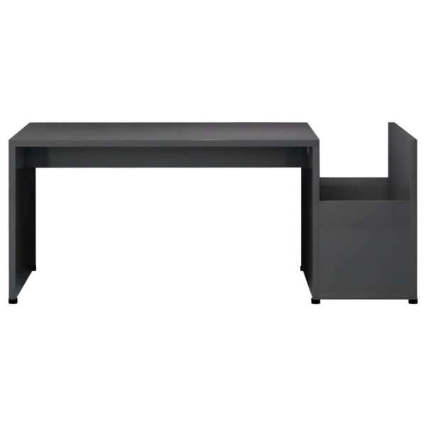 Tavolino Da Salotto Grigio Lucido 90x45x35 Cm Legno Multistrato - Image 4