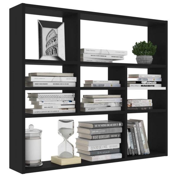 Scaffale A Parete Nero 90x16x78 Cm In Legno Multistrato - Image 3