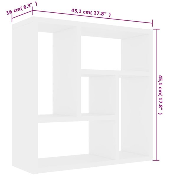 Scaffale A Parete Bianco 45,1x16x45,1 Cm In Legno Multistrato - Image 6