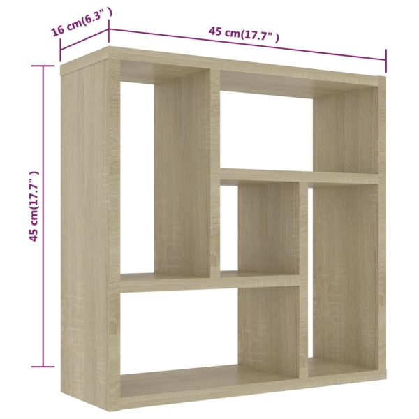 Scaffale Parete Rovere Sonoma 45,1x16x45,1 Cm Legno Multistrato - Image 6
