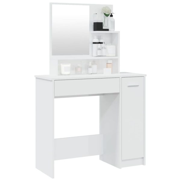 Toeletta Con Specchio Bianco Lucido 86,5x35x136 cm - Image 4