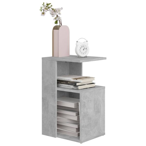 Tavolino Grigio Cemento 36x30x56 Cm In Legno Multistrato - Image 3