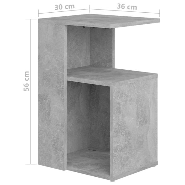Tavolino Grigio Cemento 36x30x56 Cm In Legno Multistrato - Image 6