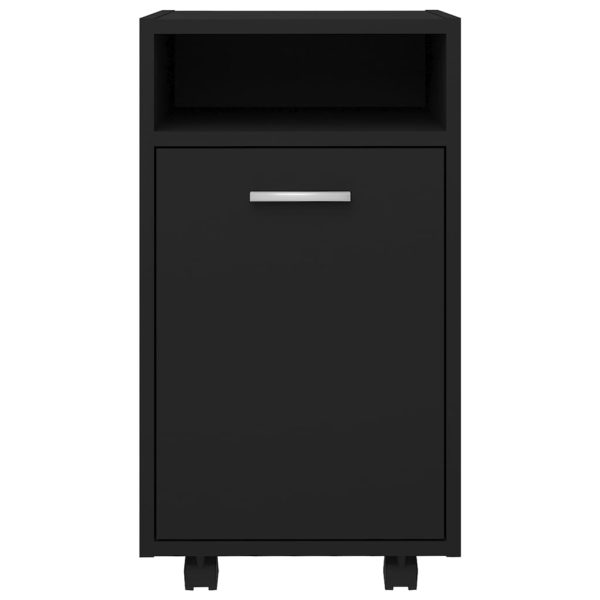 Credenza Con Ruote Nera 33x38x60 Cm In Legno Multistrato - Image 4