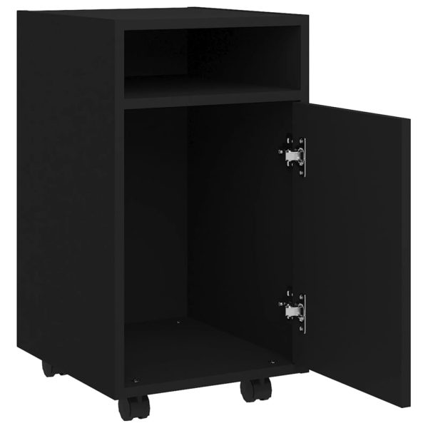 Credenza Con Ruote Nera 33x38x60 Cm In Legno Multistrato - Image 6