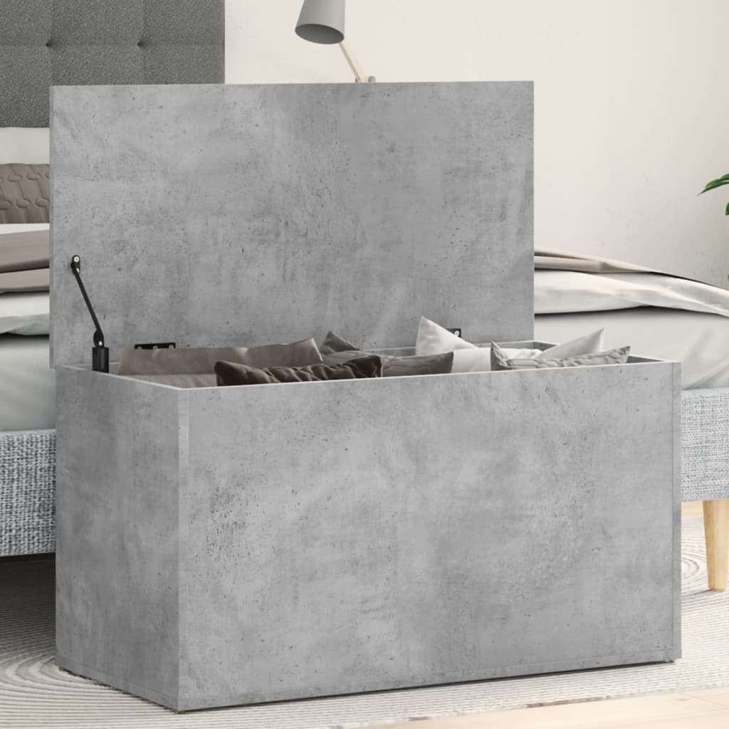 Cassapanca Grigio Cemento 84x42x46 Cm In Legno Ingegnerizzato