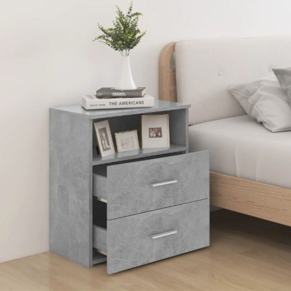 Comodini 2 Pz Grigio Cemento 50x32x60 cm - Image 3