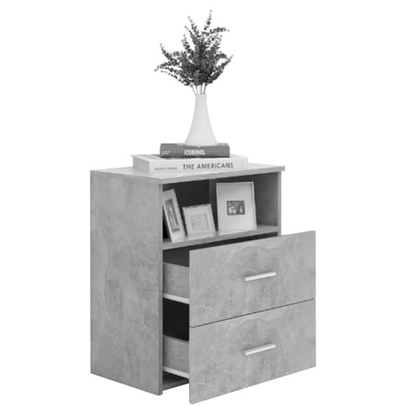 Comodini 2 Pz Grigio Cemento 50x32x60 cm - Image 4