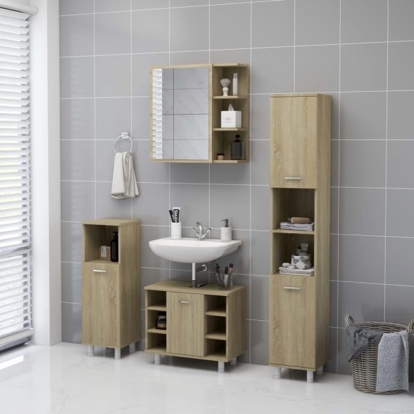 Mobile Bagno Con Specchio Rovere Sonoma 62,5x20,5x64multistrato - Image 5