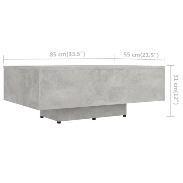 Tavolino Salotto Grigio Cemento 85x55x31 Cm Legno Multistrato - Image 6