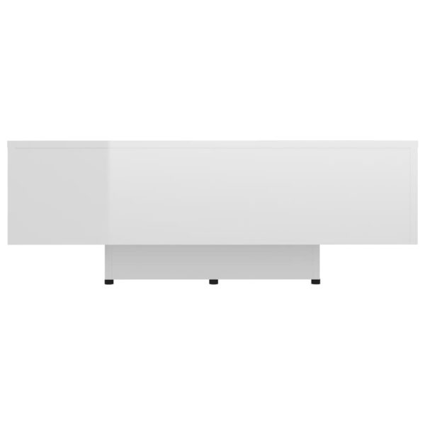 Tavolino Da Salotto Bianco Lucido 85x55x31 Cm Legno Multistrato - Image 3