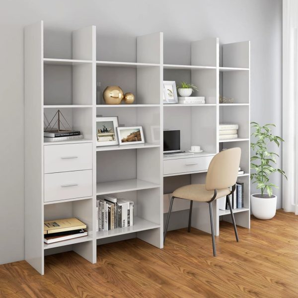 Libreria Bianco Lucido 60x35x180 Cm In Legno Multistrato - Image 6