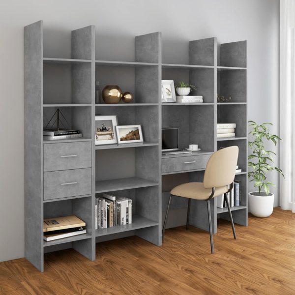 Libreria Grigio Cemento 40x35x180 Cm In Legno Multistrato - Image 6