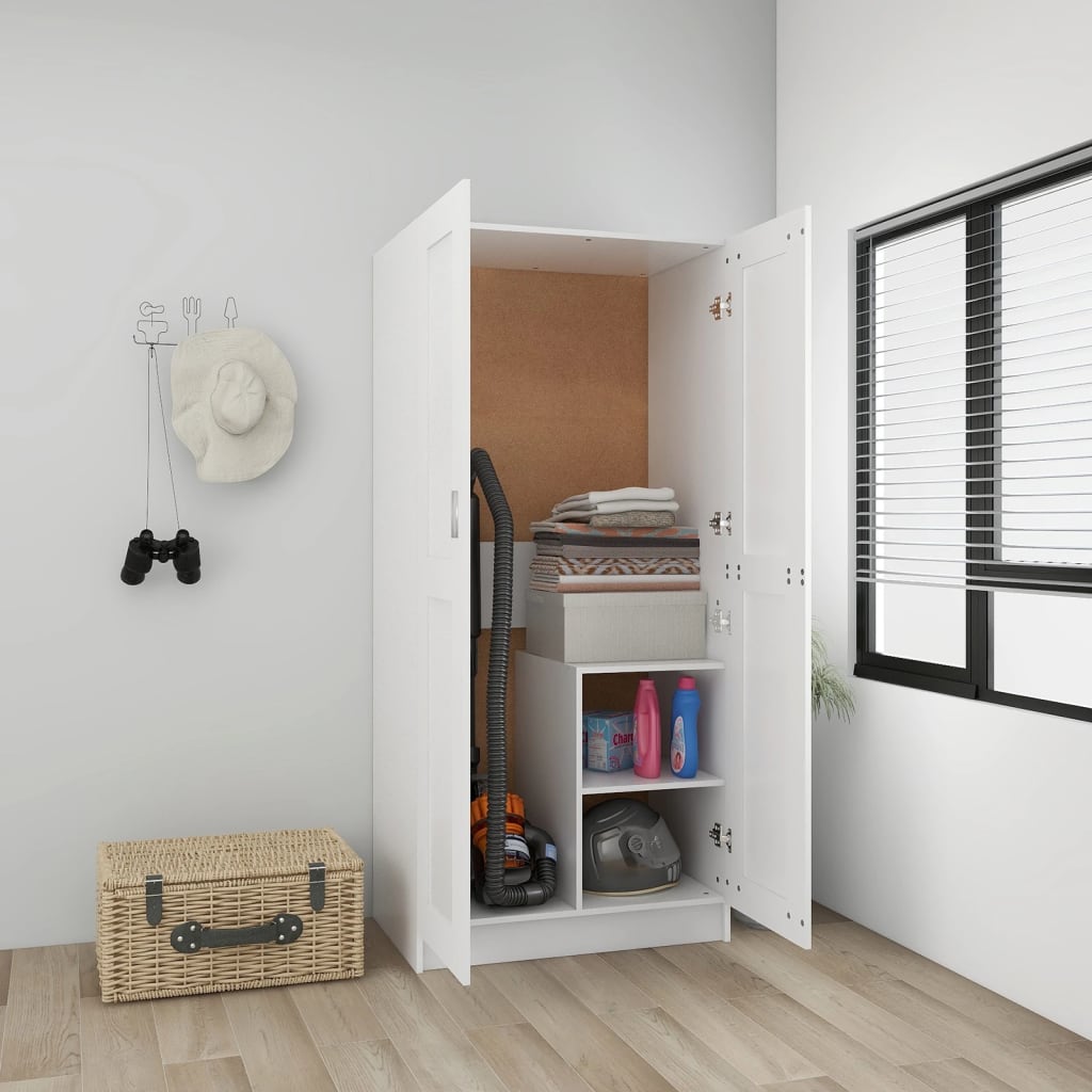 Armadio Bianco 82,5x51,5x180 Cm In Legno Multistrato