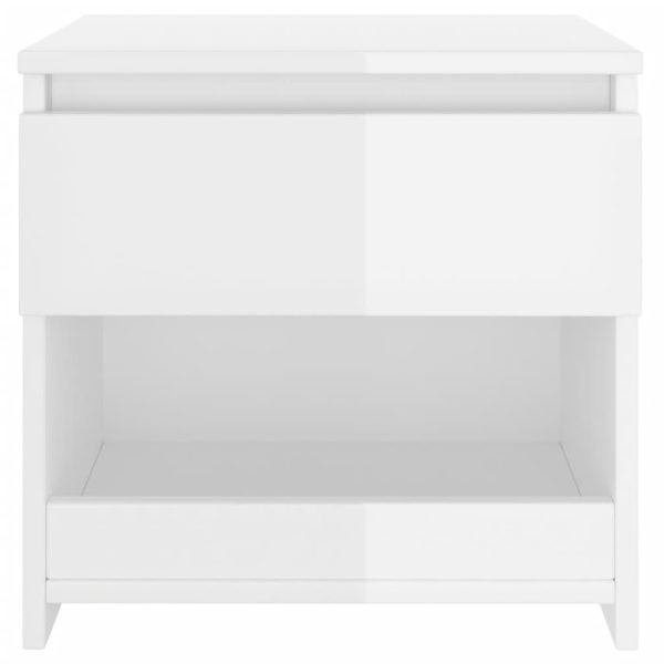 Comodini 2pz Bianco Lucido 40x30x39 Cm In Legno Multistrato - Image 5