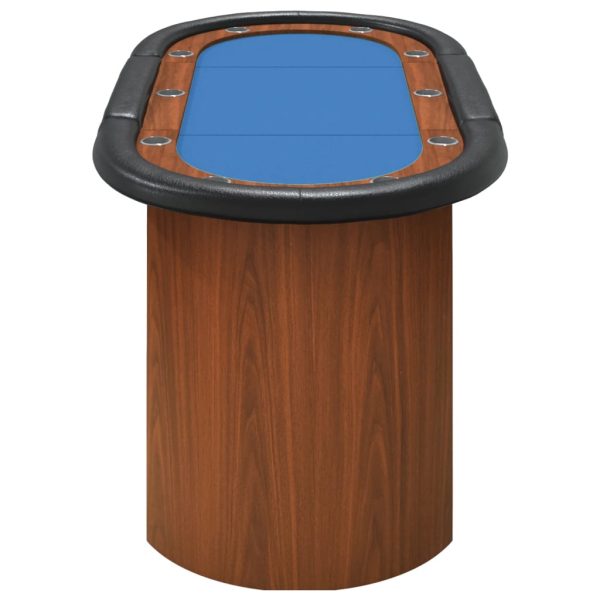 Tavolo Da Poker 10 Giocatori Blu 160x80x75 cm - Image 4