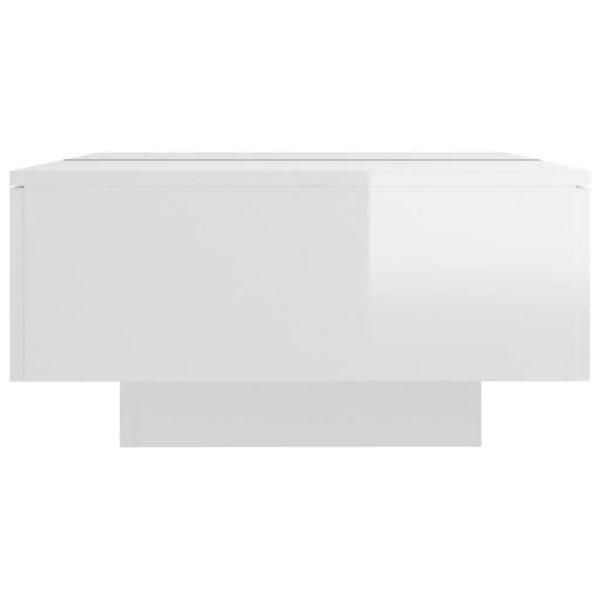 Tavolino Salotto Bianco Lucido 90x60x31 Cm In Legno Multistrato - Image 4