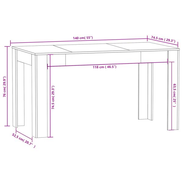 Tavolo Da Pranzo Rovere Sonoma 140x74,5x76 Cm Legno Multistrato - Image 5
