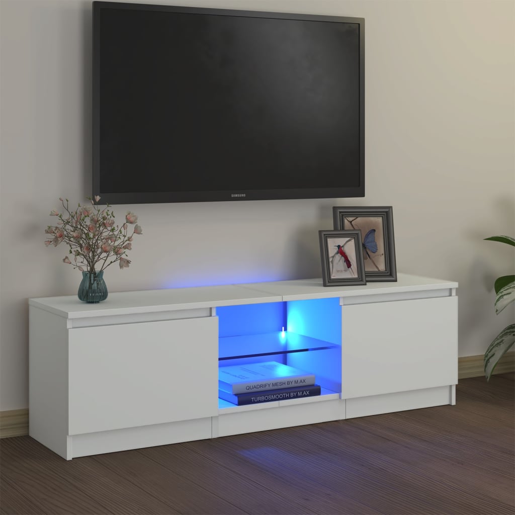 Mobile Porta Tv Con Luci Led Bianco 120x30x35,5 cm