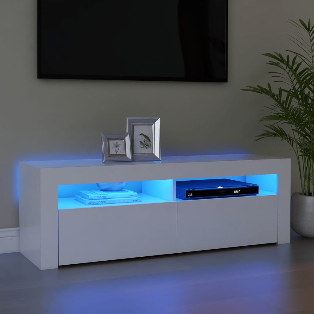 Mobile Porta Tv Con Luci Led Bianco 120x35x40 cm