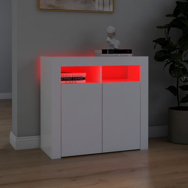 Credenza Con Luci Led Bianca 80x35x75 cm - Image 3