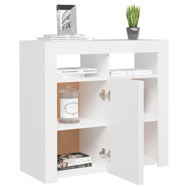 Credenza Con Luci Led Bianca 80x35x75 cm - Image 6