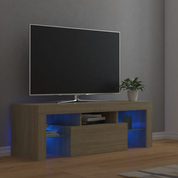 Mobile Porta Tv Con Luci Led Rovere Sonoma 120x35x40 cm