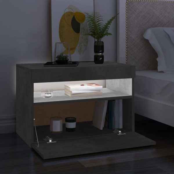 Mobile Porta Tv Con Luci Led Grigio Cemento 60x35x40 cm - Image 4