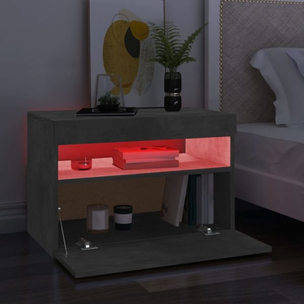 Mobile Porta Tv Con Luci Led Grigio Cemento 60x35x40 cm - Image 5