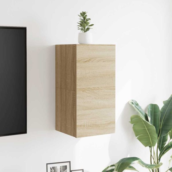 Mobili Porta Tv A Parete 2pz Rovere Sonoma 30,5x30x30 cm - Image 4