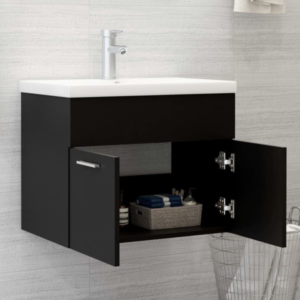 Mobile Sottolavabo Nero 60x38,5x46 Cm In Legno Multistrato - Image 3