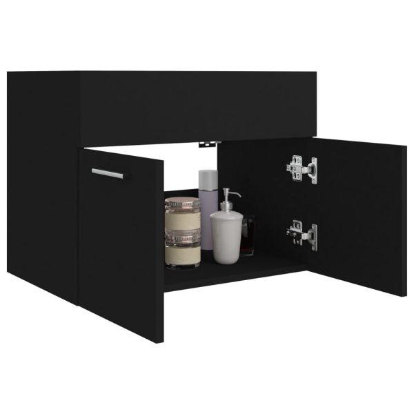 Mobile Sottolavabo Nero 60x38,5x46 Cm In Legno Multistrato - Image 4