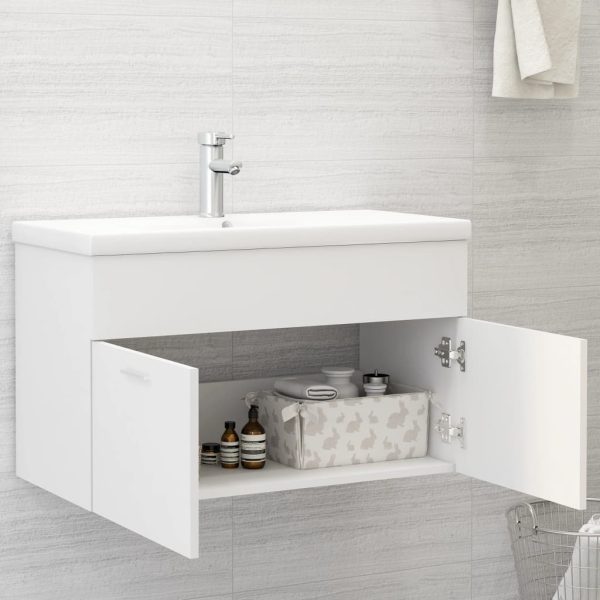 Mobile Sottolavabo Bianco 80x38,5x46 Cm In Legno Multistrato - Image 3