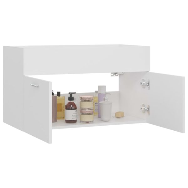 Mobile Sottolavabo Bianco 80x38,5x46 Cm In Legno Multistrato - Image 4