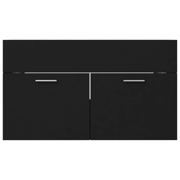 Mobile Sottolavabo Nero 80x38,5x46 Cm In Legno Multistrato - Image 5