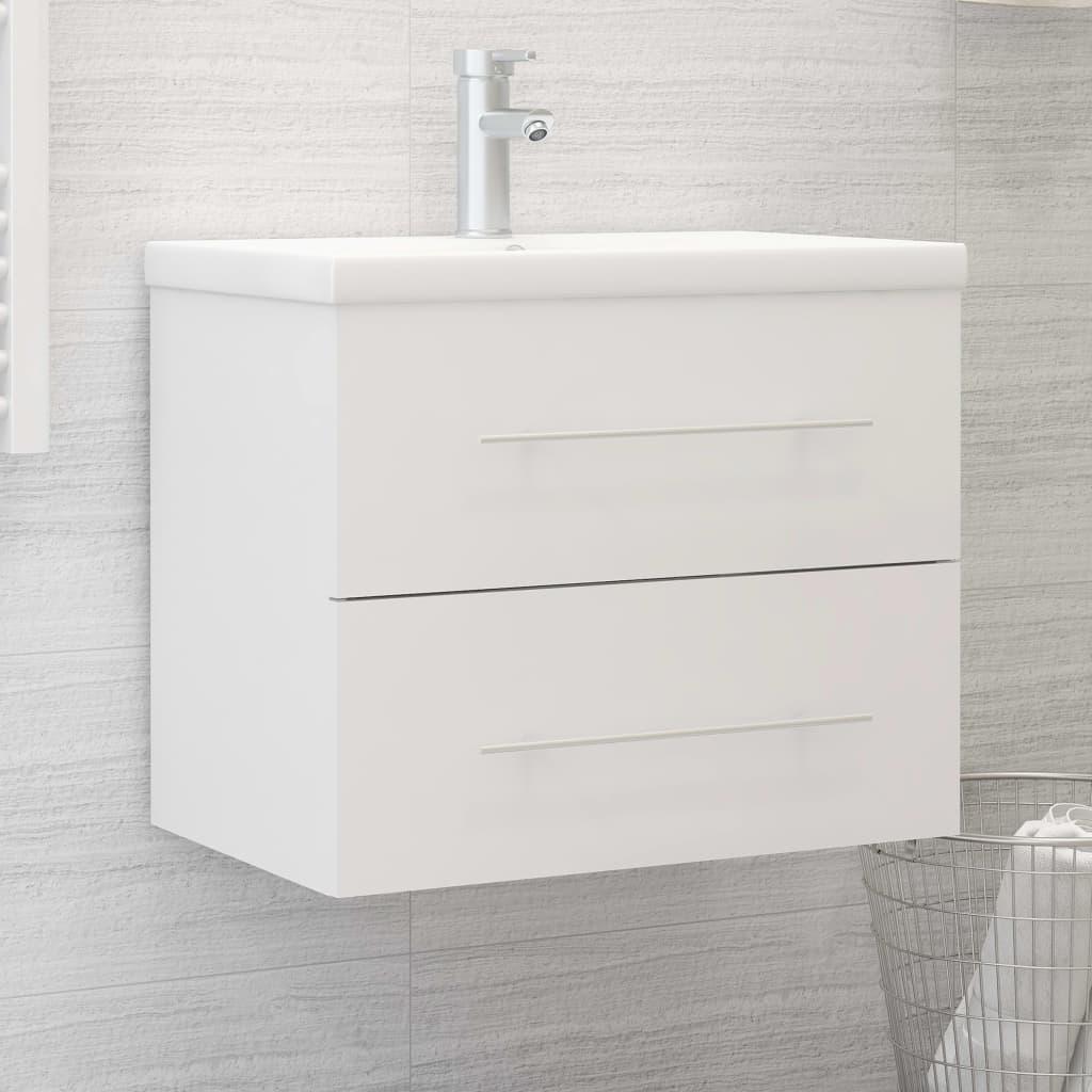 Mobile Lavabo Bianco 60x38,5x48 Cm In Legno Multistrato