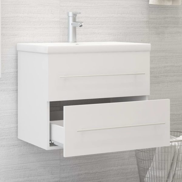Mobile Lavabo Bianco 60x38,5x48 Cm In Legno Multistrato - Image 3